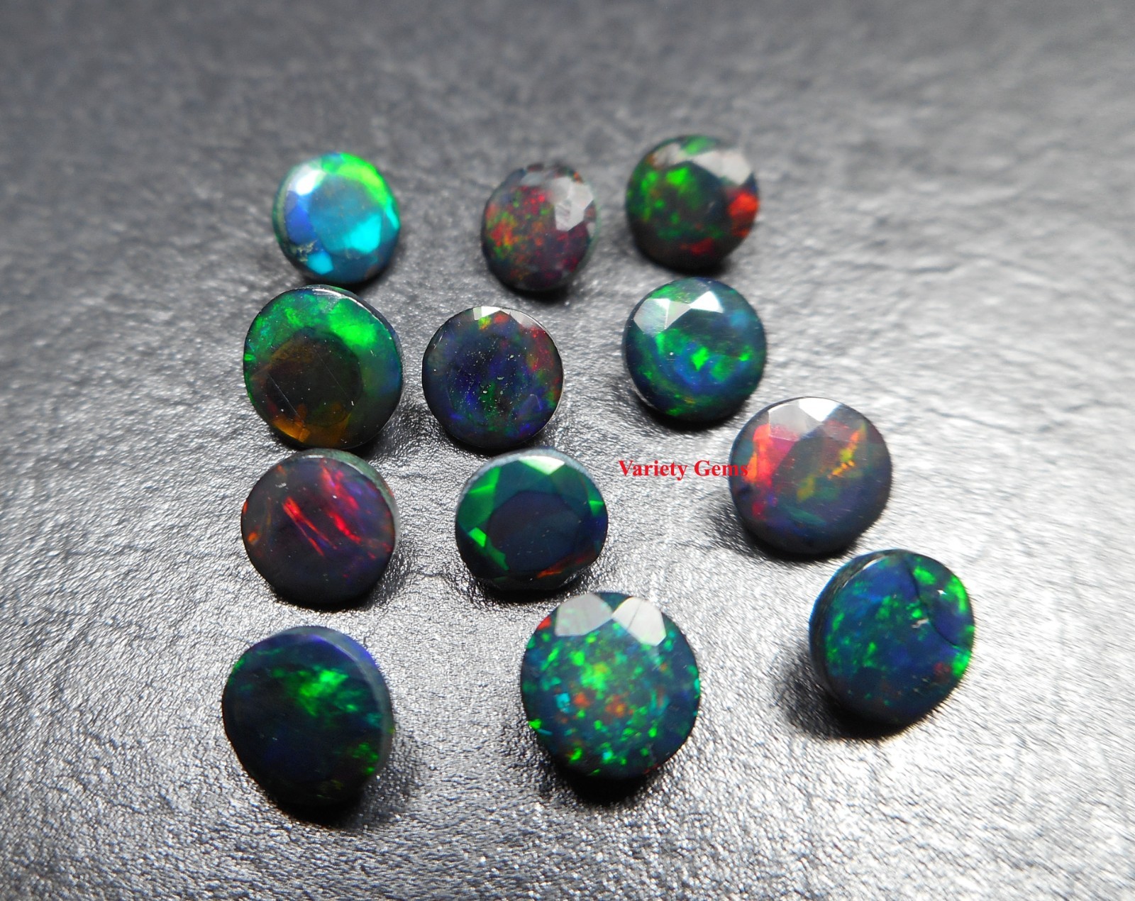 AAA +++ Quality 4 MM Faceted Black Opal Ethiopian Origin 4 pcs