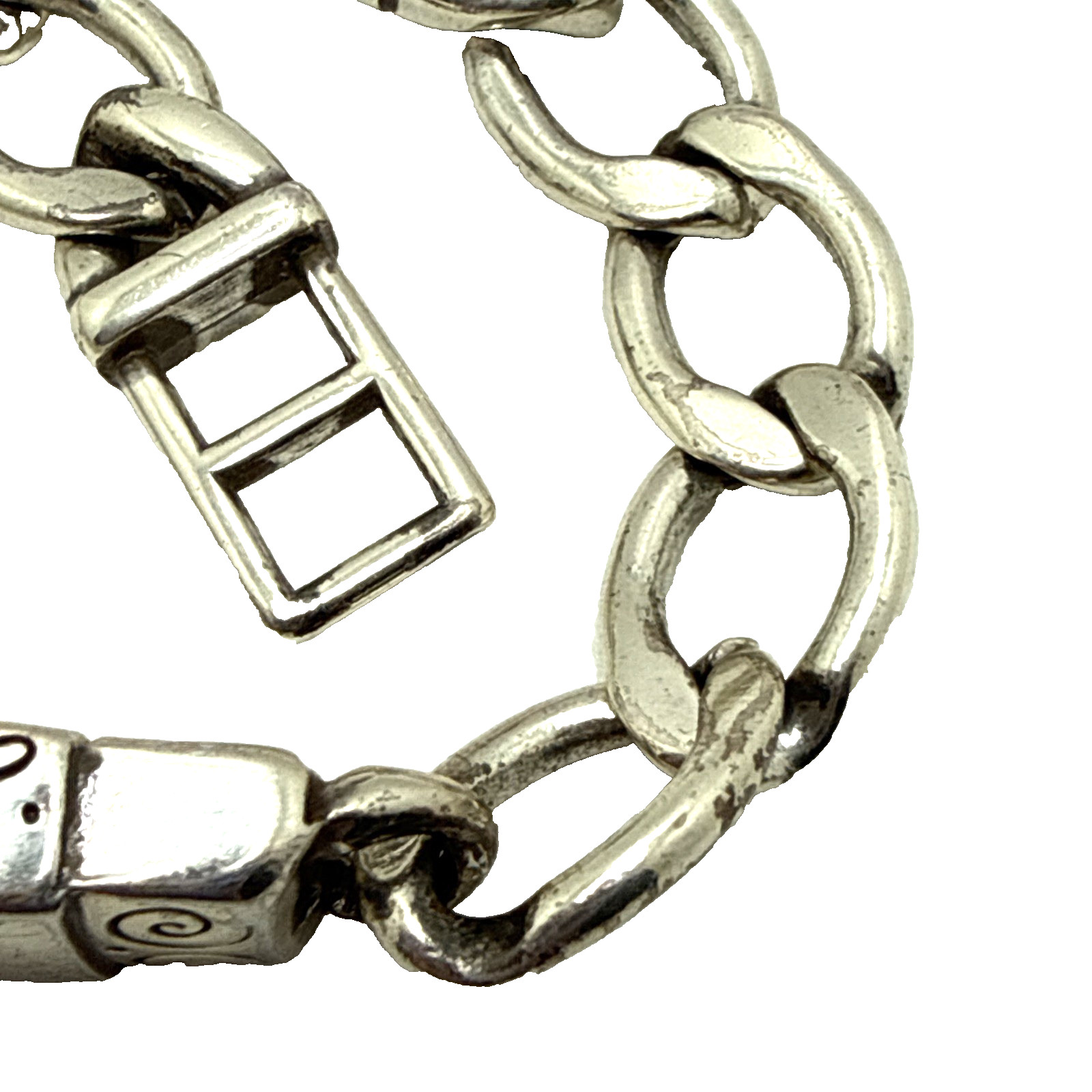 Brighton Sisters ID Bracelet Silver Plated Retired 7″ Heart Scroll Signed