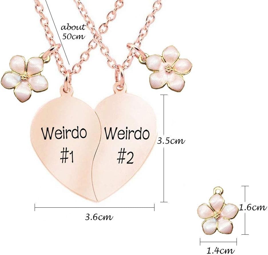 LoveForever Rose Gold Split Heart Friendship Necklace Set