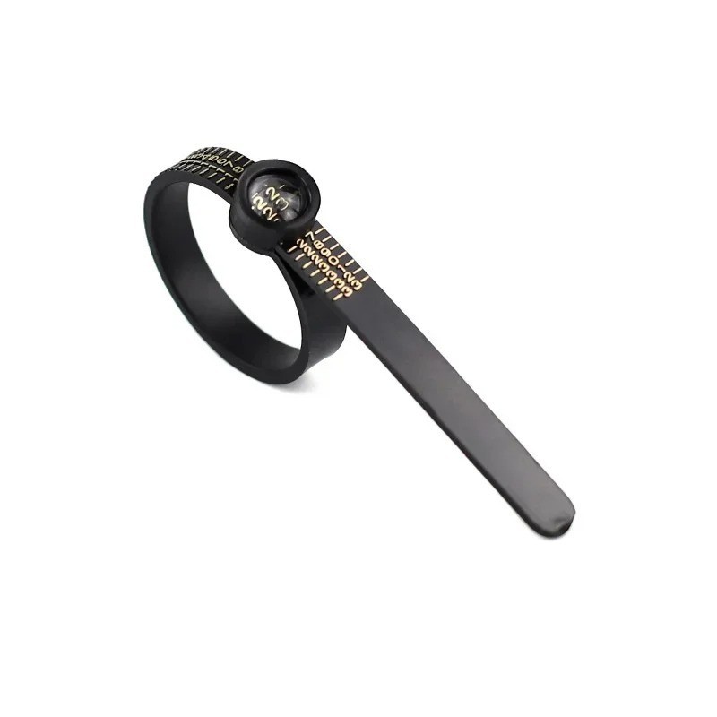 Ring Sizer with Magnifier – US/UK/EU/HK Jewelry Measuring Ruler for Finger