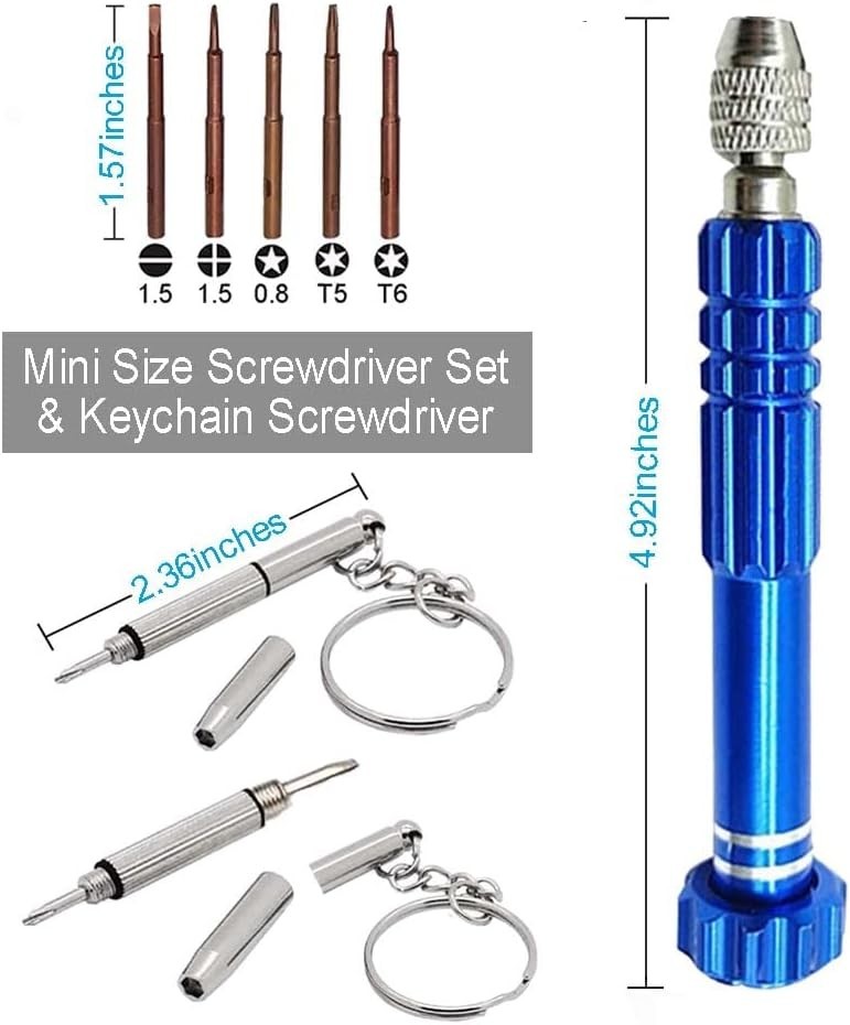 Eyeglass Repair Kit, 5-in-1 Multifunctional Precision Screwdriver Set torxT5~…