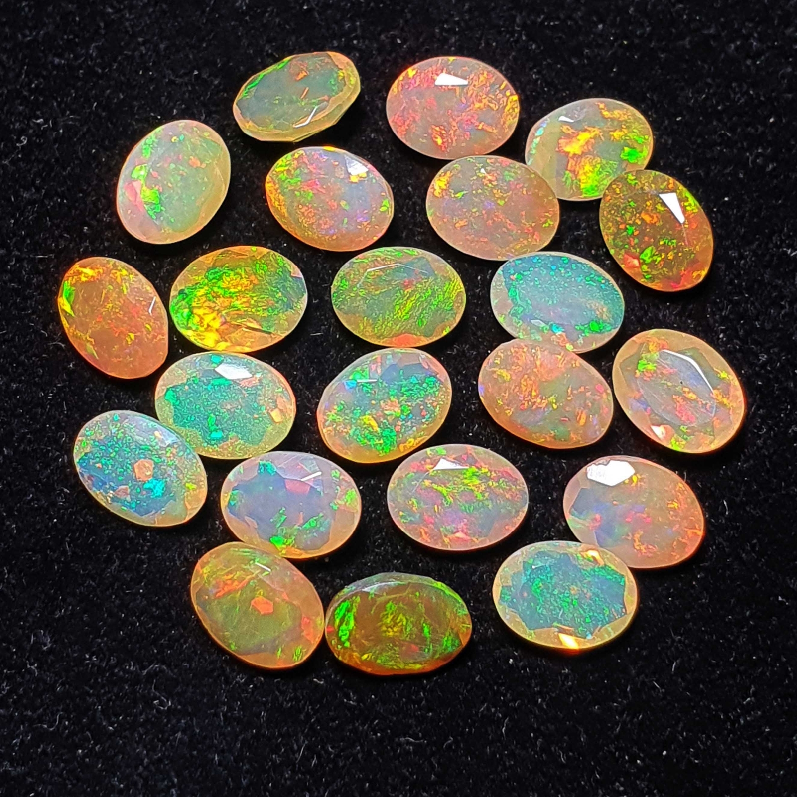 Natural Ethiopian Opal Cut Multi Fire Opal Loose Gemstone Lot 15 Pcs 6×8 MM 10CT