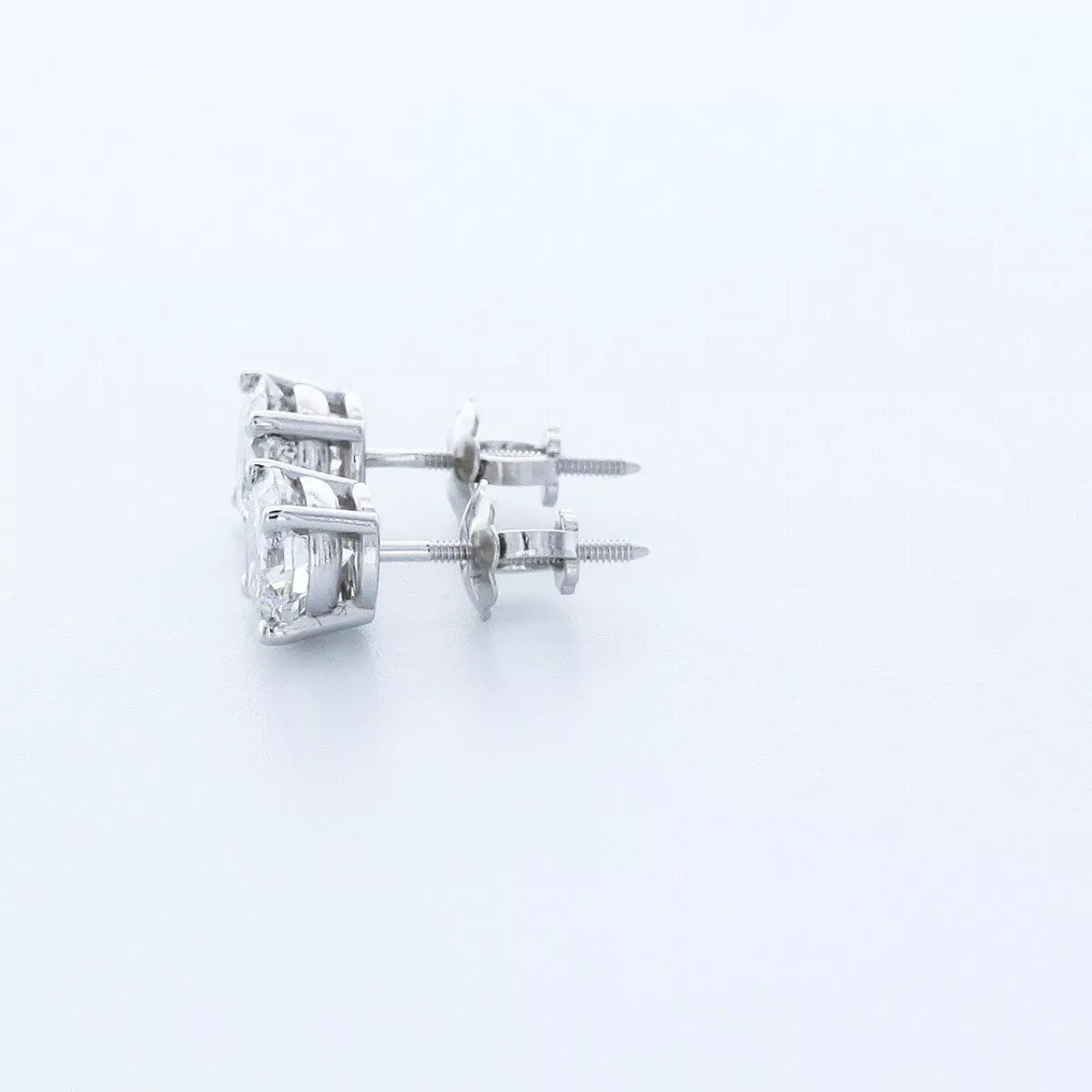 Stud Earrings Solid 14K White Gold Classic 0.50 CT Round Natural Diamond G VS2