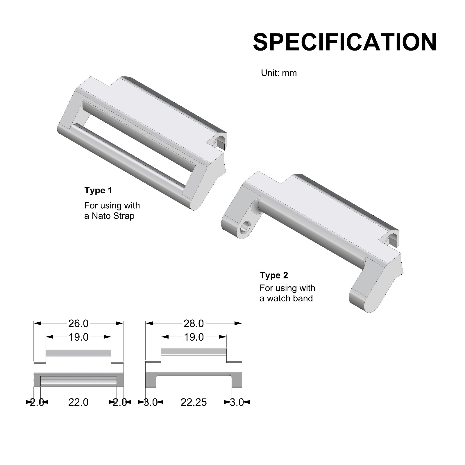 Watch Strap & Band Adapter for Casio CA53W-Multiple Colors-PLA