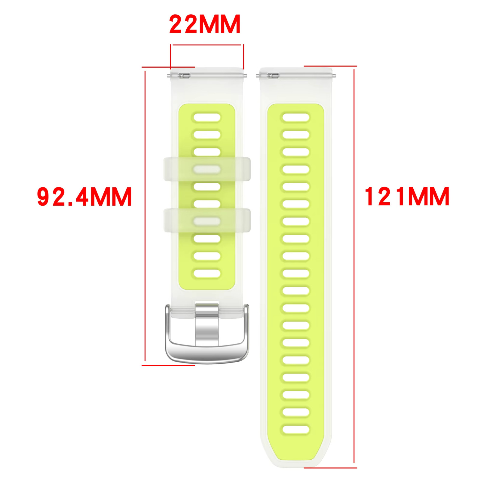 22mm 20mm Transparent Two-Tone Silicone Strap For Garmin Forerunner 570 265 255