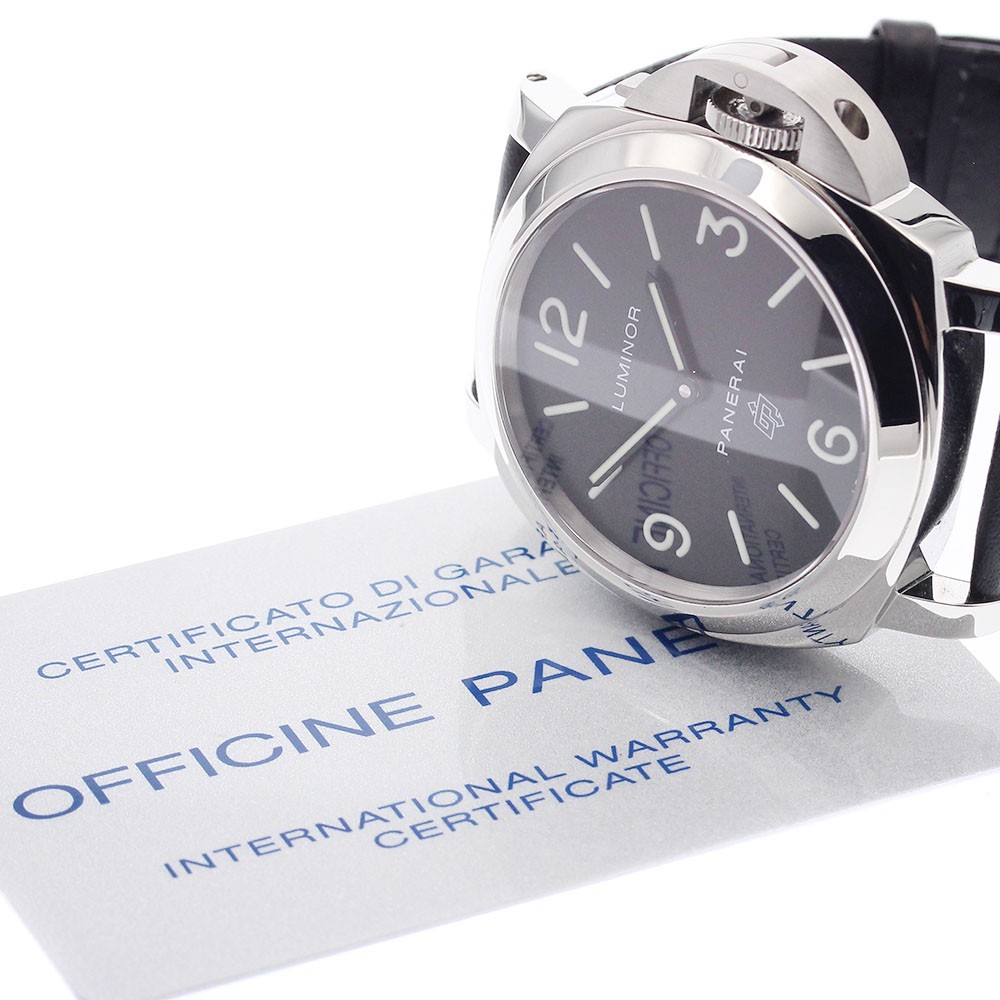 PANERAI Luminor base logo PAM00000 black Dial Hand Winding Men’s Watch_973962
