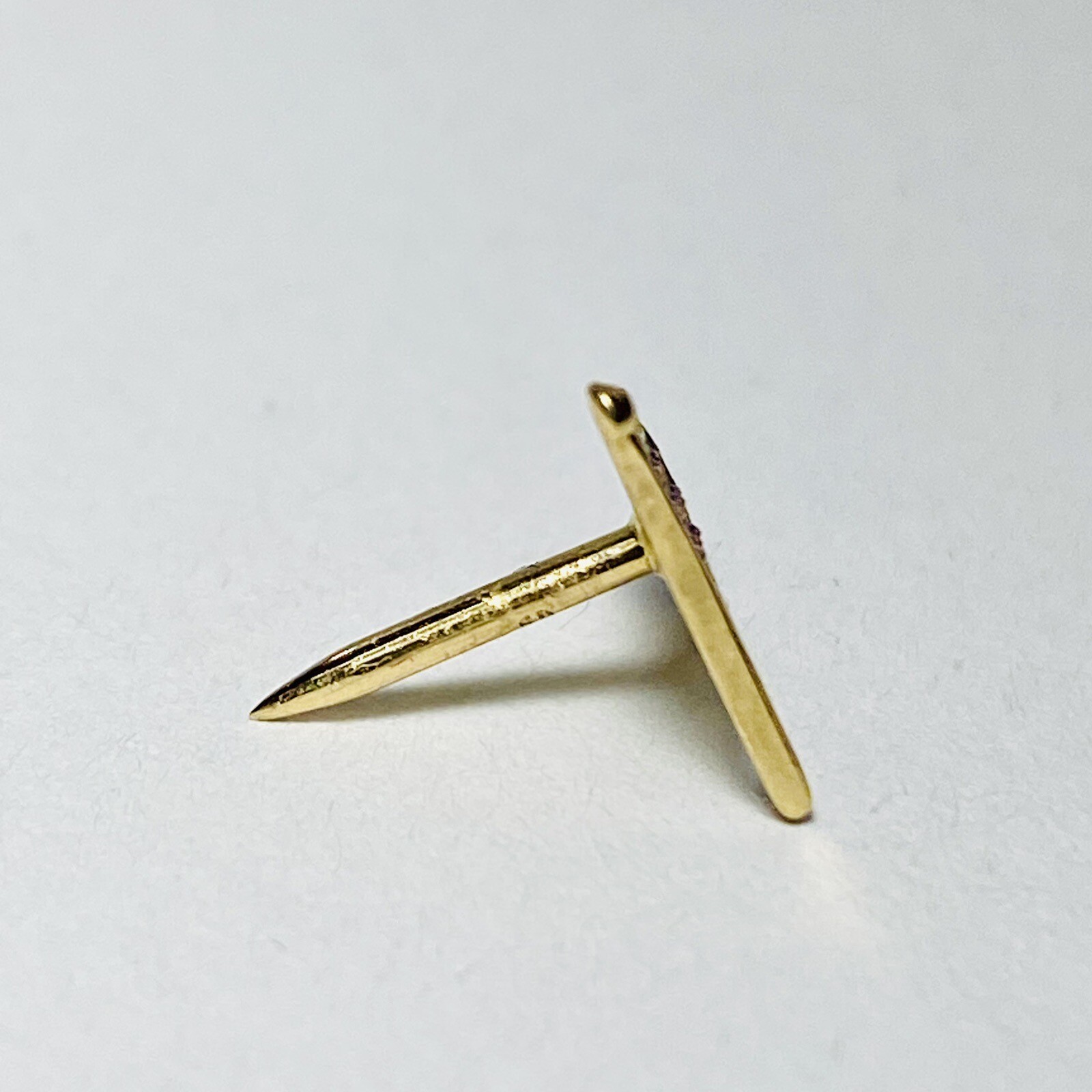 14K Yellow Gold Enamel 12-Star USA American Flag Lapel Pin No Back 0.65g