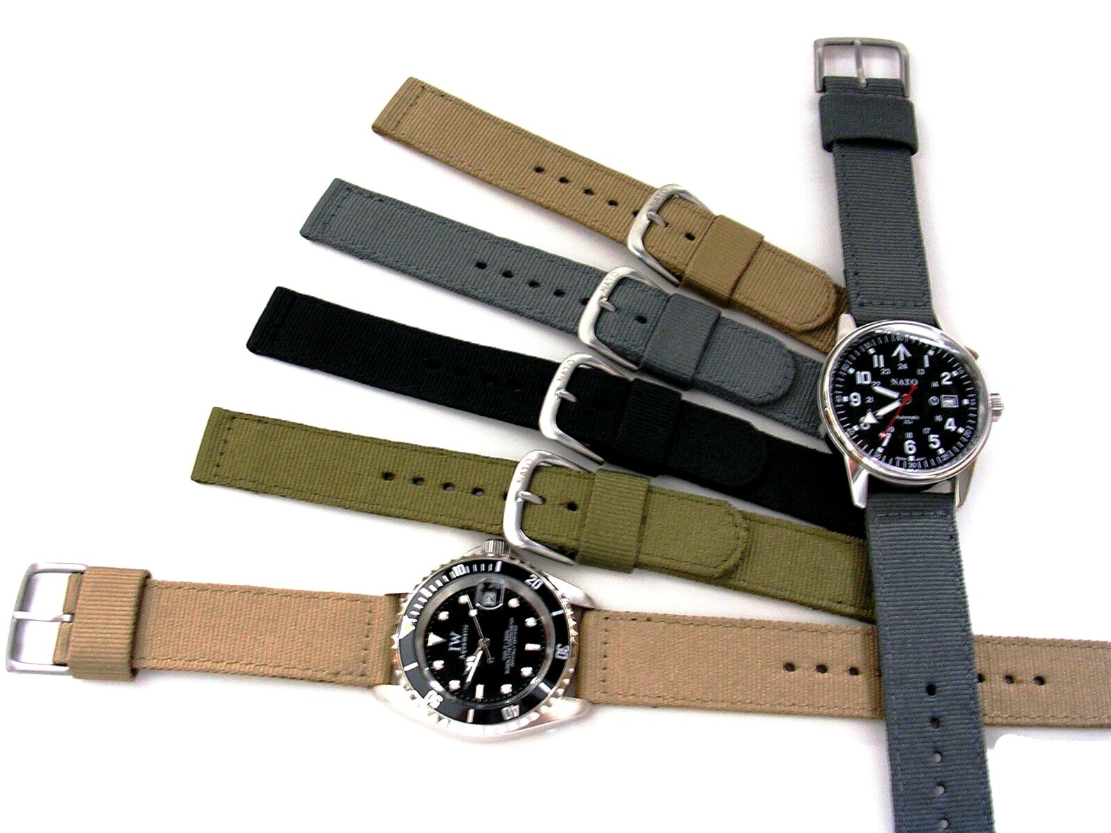 NATO ® 2pc WWII Ballistic Nylon Military watch band Combat strap IW SUISSE USA