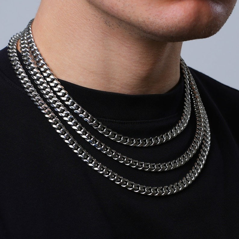 Solid 925 Sterling Silver Cuban Curb Chain Necklace Solid & Heavy Version