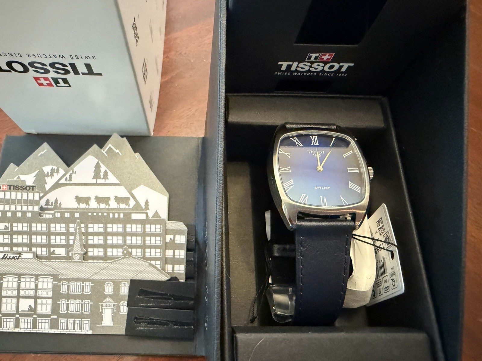 Tissot Stylist Leather Gradient Blue Band Blue Face 32mm Stainless Steel Watch