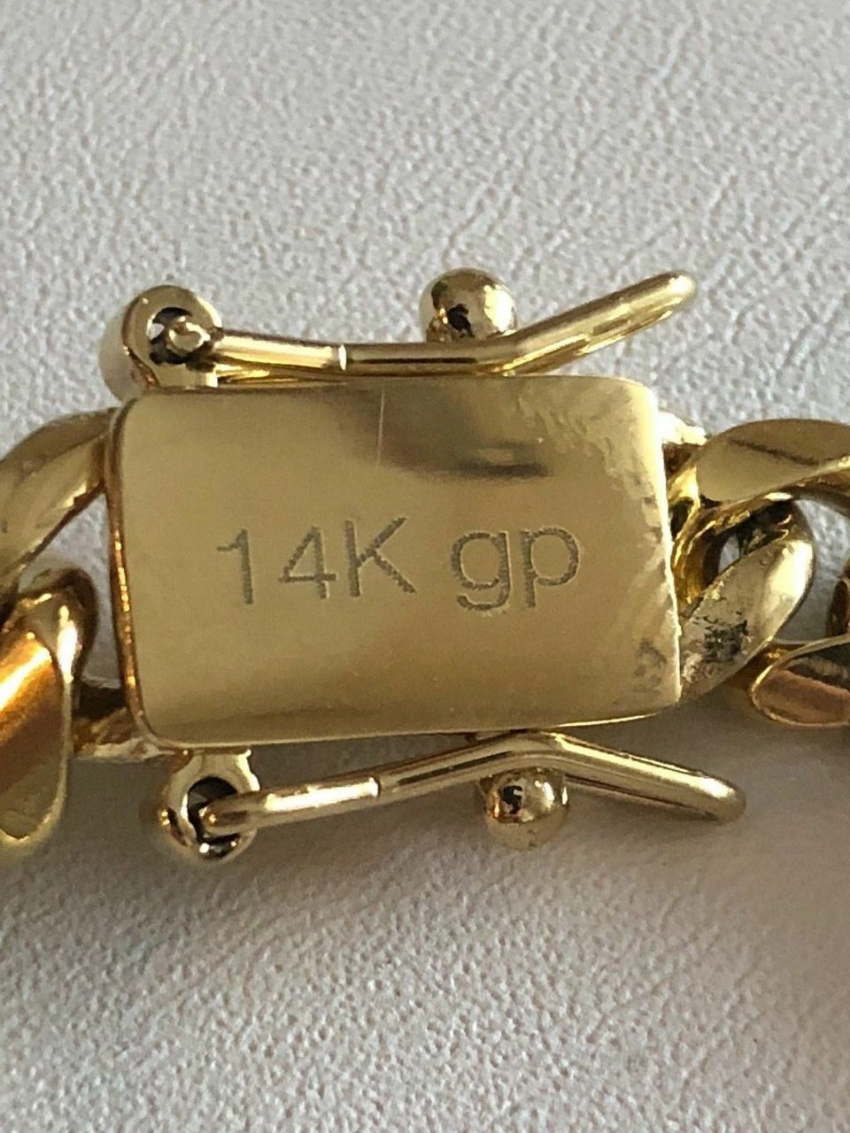 6mm Men’s Cuban Miami Link Bracelet 14k Gold Plated Stainless Steel 8″ Long