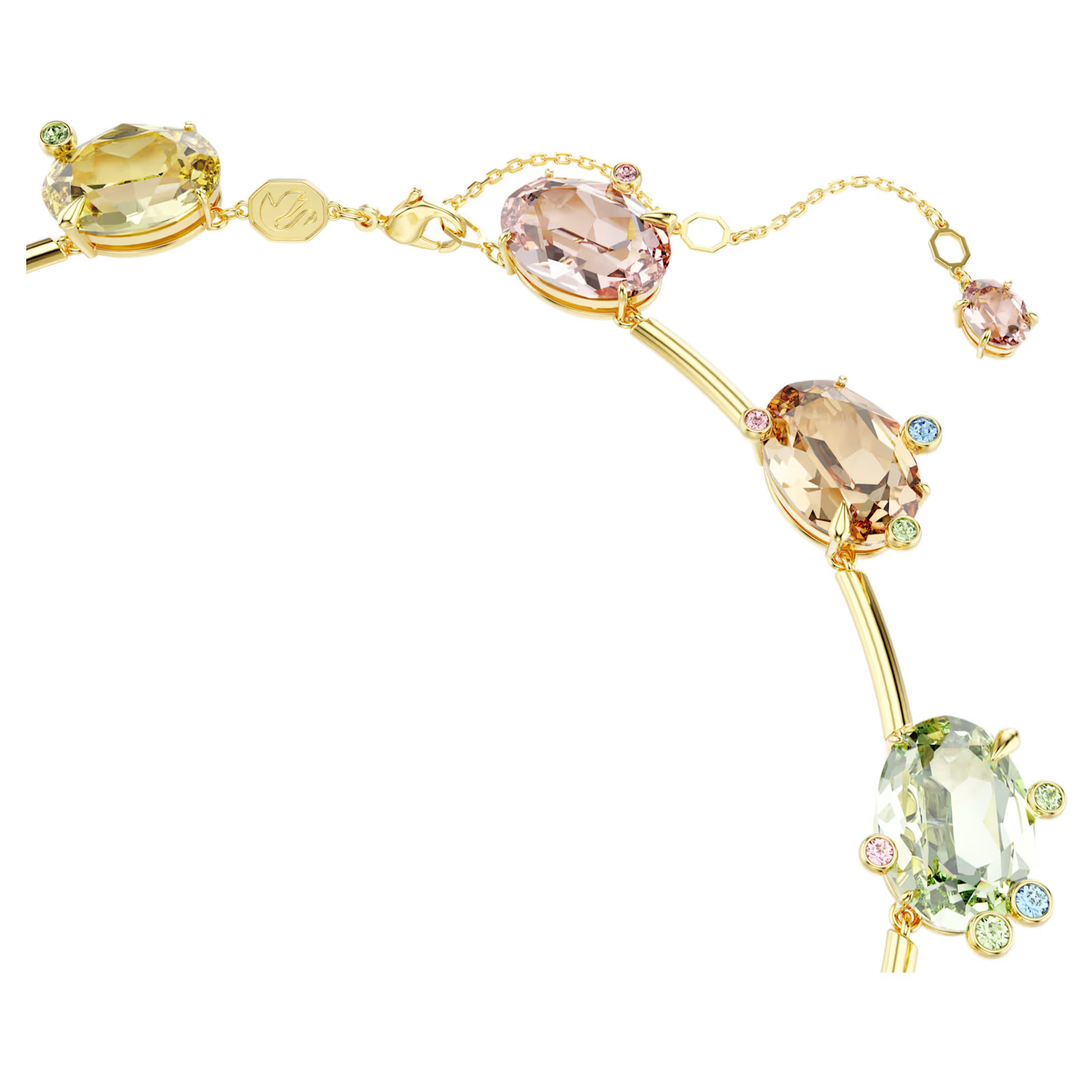 Gema Multicolored Gold Tone Plated Necklace Mixed Cuts New