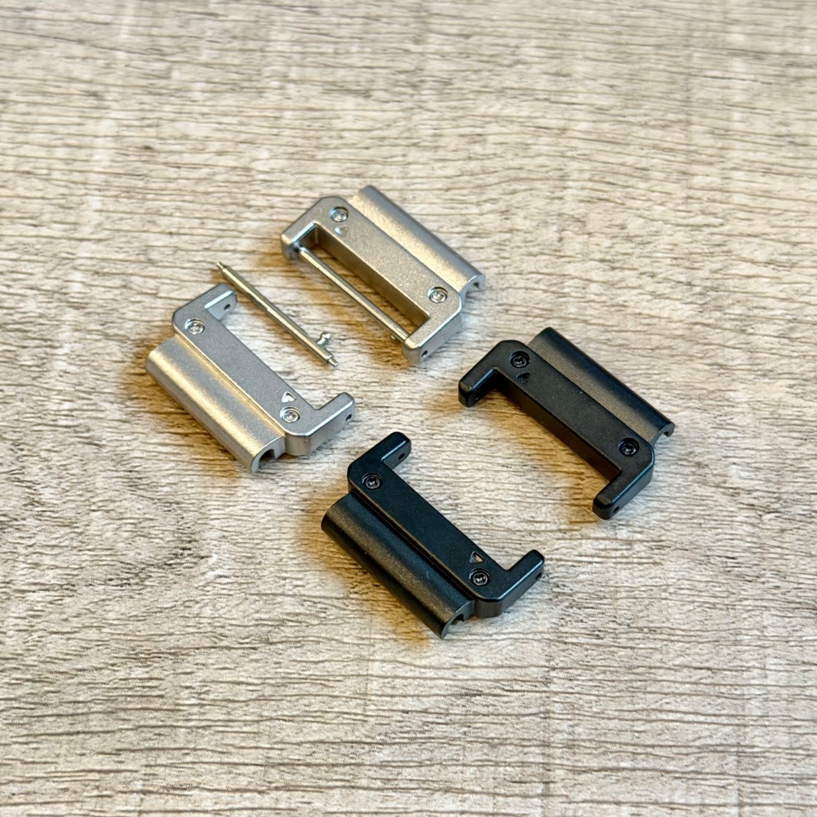 22mm Quick Fit Connectors for Garmin Watch Black Stainless Steel Strap Adapters