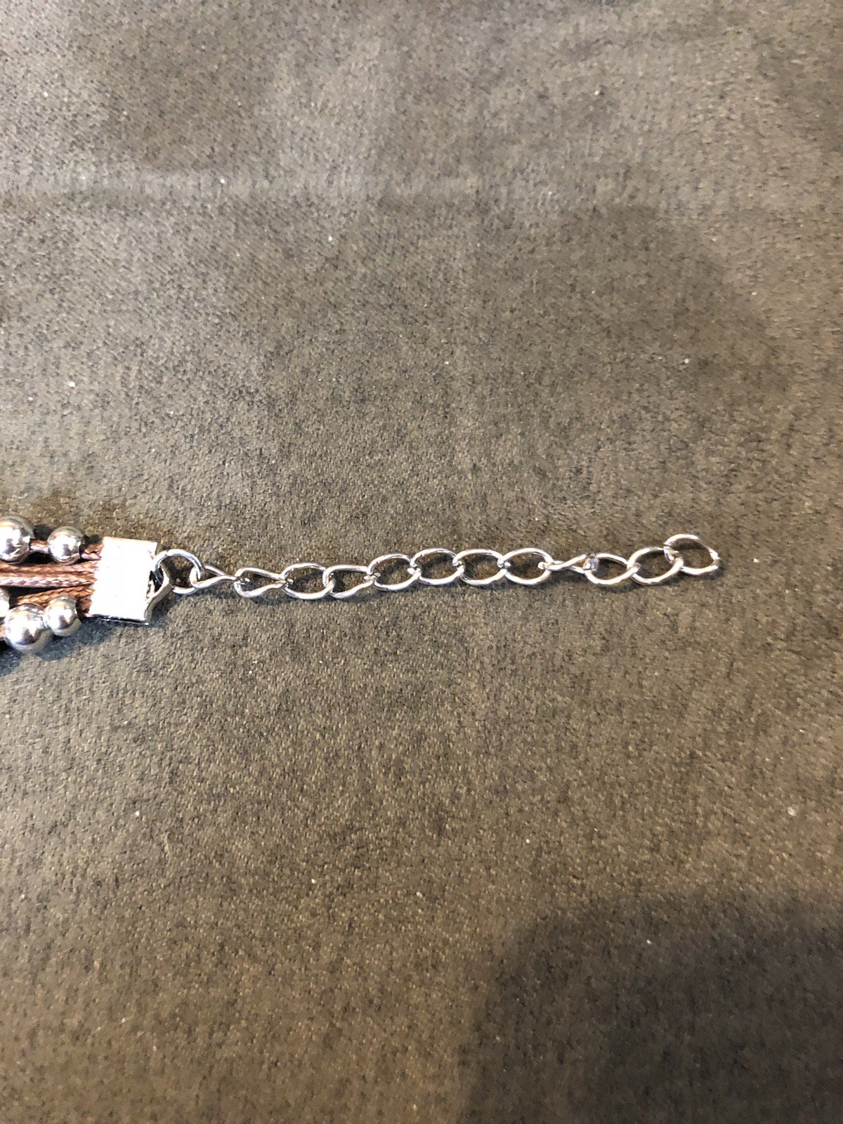 Vintage Paparazzi Corded Silver Ball And Bar Bracelet W/ Extender 9” Long Total