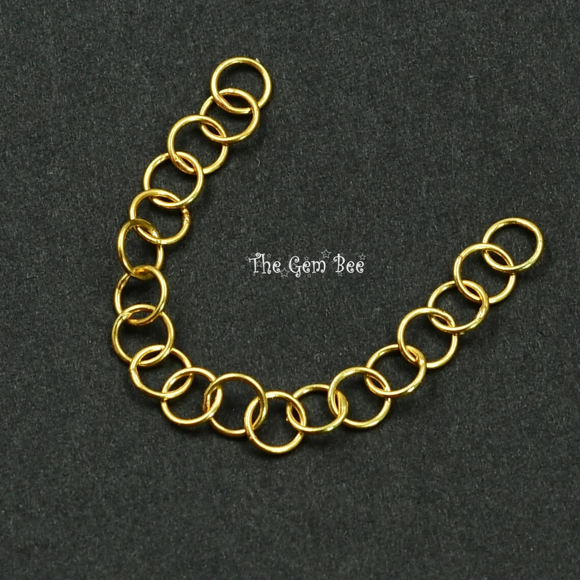 3.5mm 18k Solid Yellow Gold Simple Round Cable Chain Extender 2 INCH Length