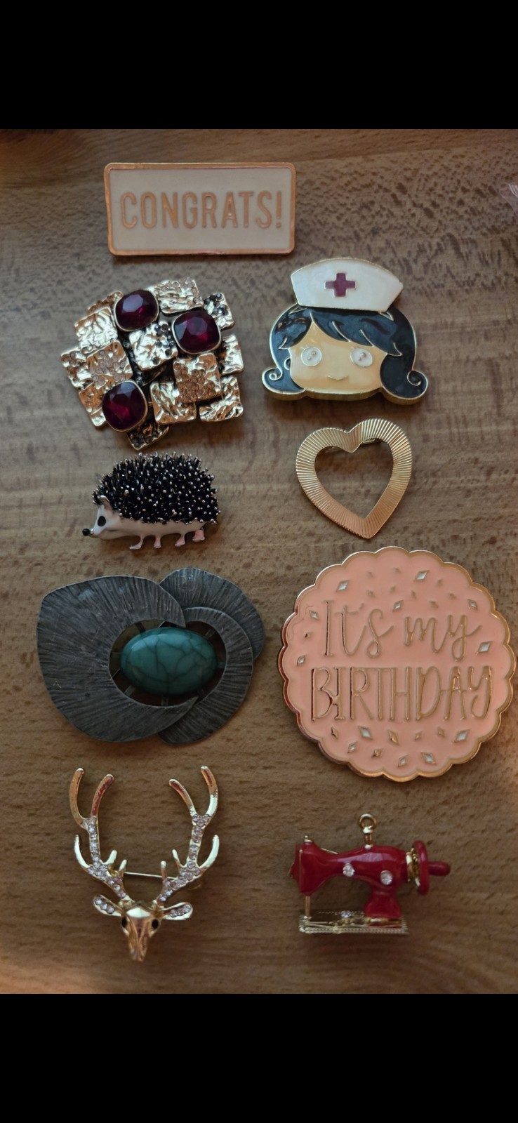 Mixed Themes And Materials Brooch Pin Lapel Jewelry Lot Age Unknown CA 293-40-1