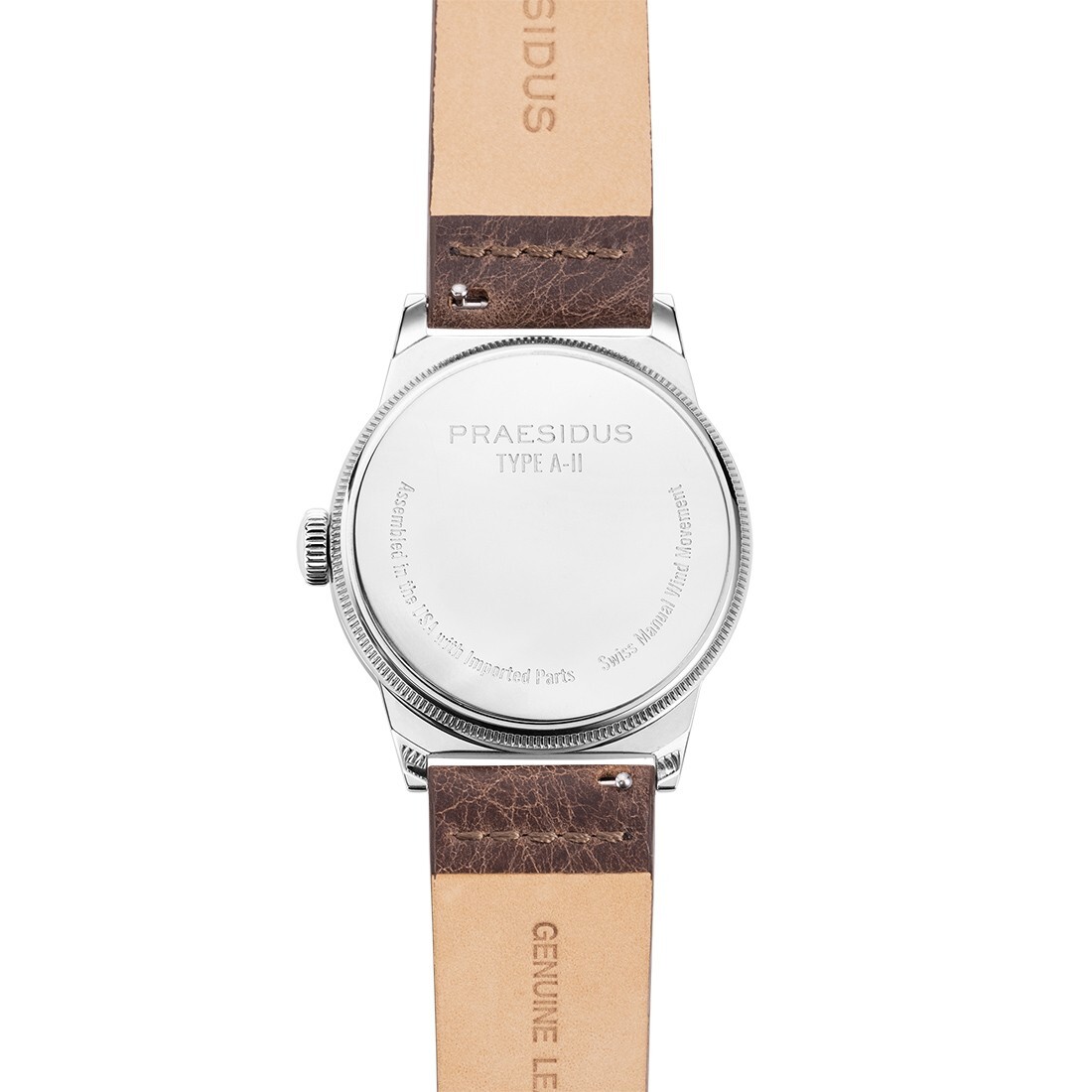 Praesidus A-11 Type Automatic Swiss Steel Brown Black Leather Men’s Watch