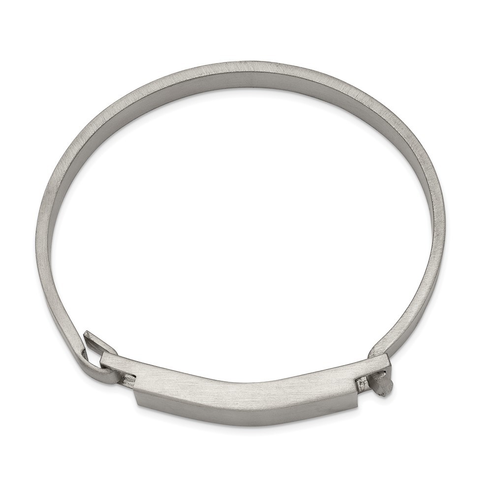 Stainless Steel Brushed 7.8mm ID Bangle Bracelet 6.75″ for Men’s 36.54gm