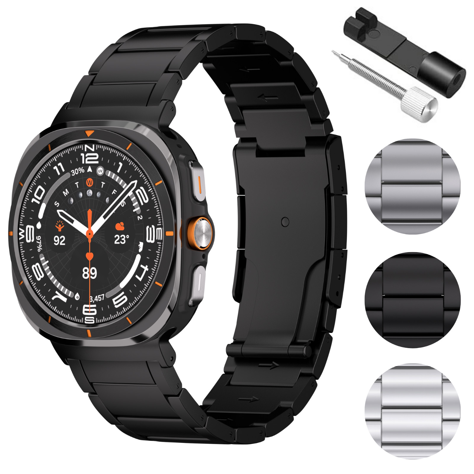 Titanium Band For Samsung Galaxy Watch Ultra 47mm – Silver / Black / Gray