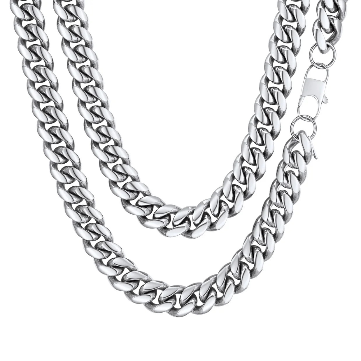 Men’S Stainless Steel Cuban Link Chain Necklace 10MM 18Inch Hip Hop Jewelry Gift
