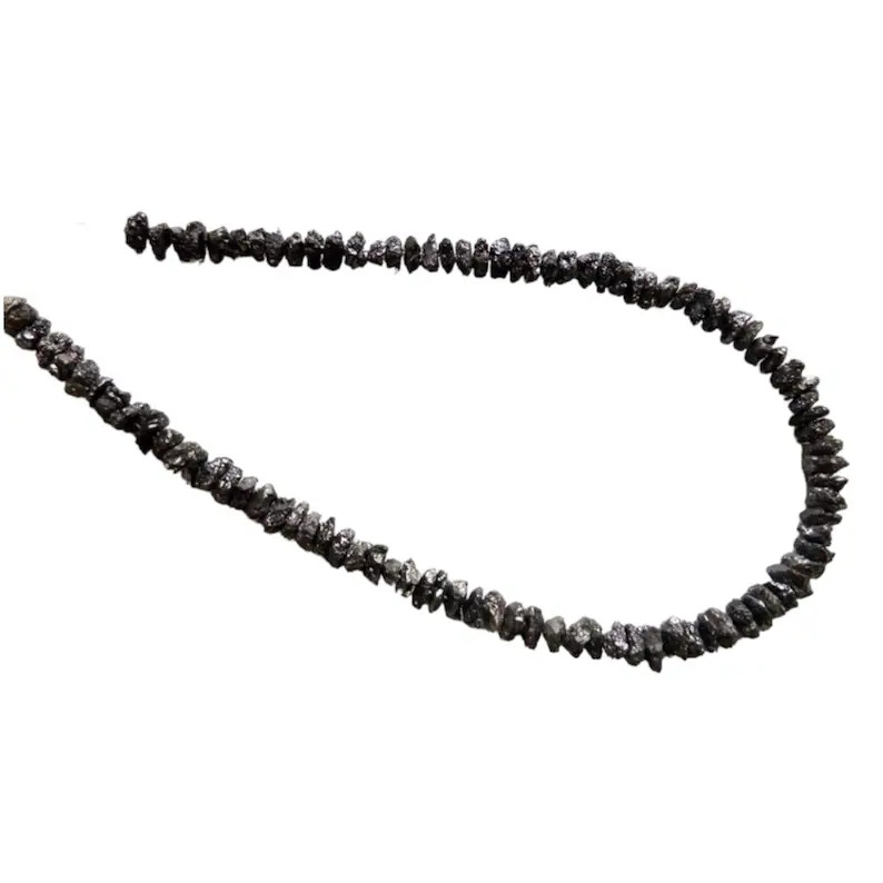 5mm Black Rough Diamond Beads, Black Raw Diamond Beads, 0.5mm Drilled Hole Black
