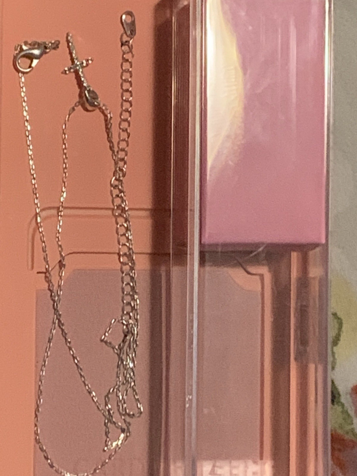 3 x Stainless SteelCZ Cross Necklace Silver ab 14 in plus heart necklaceab20inch