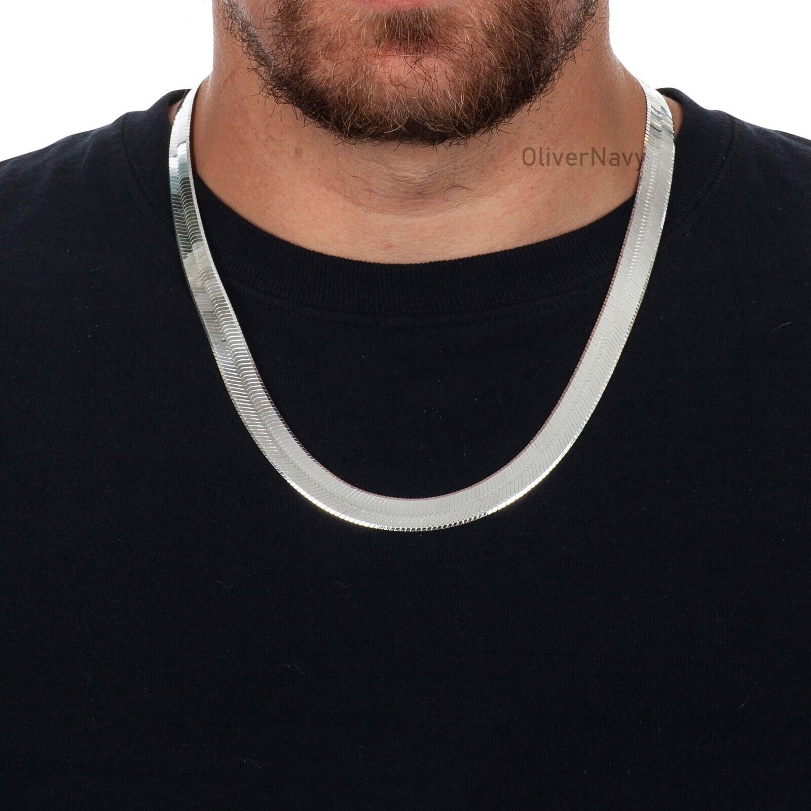 925 Sterling Silver 12mm Herringbone Necklace Italian Chain – All Sizes
