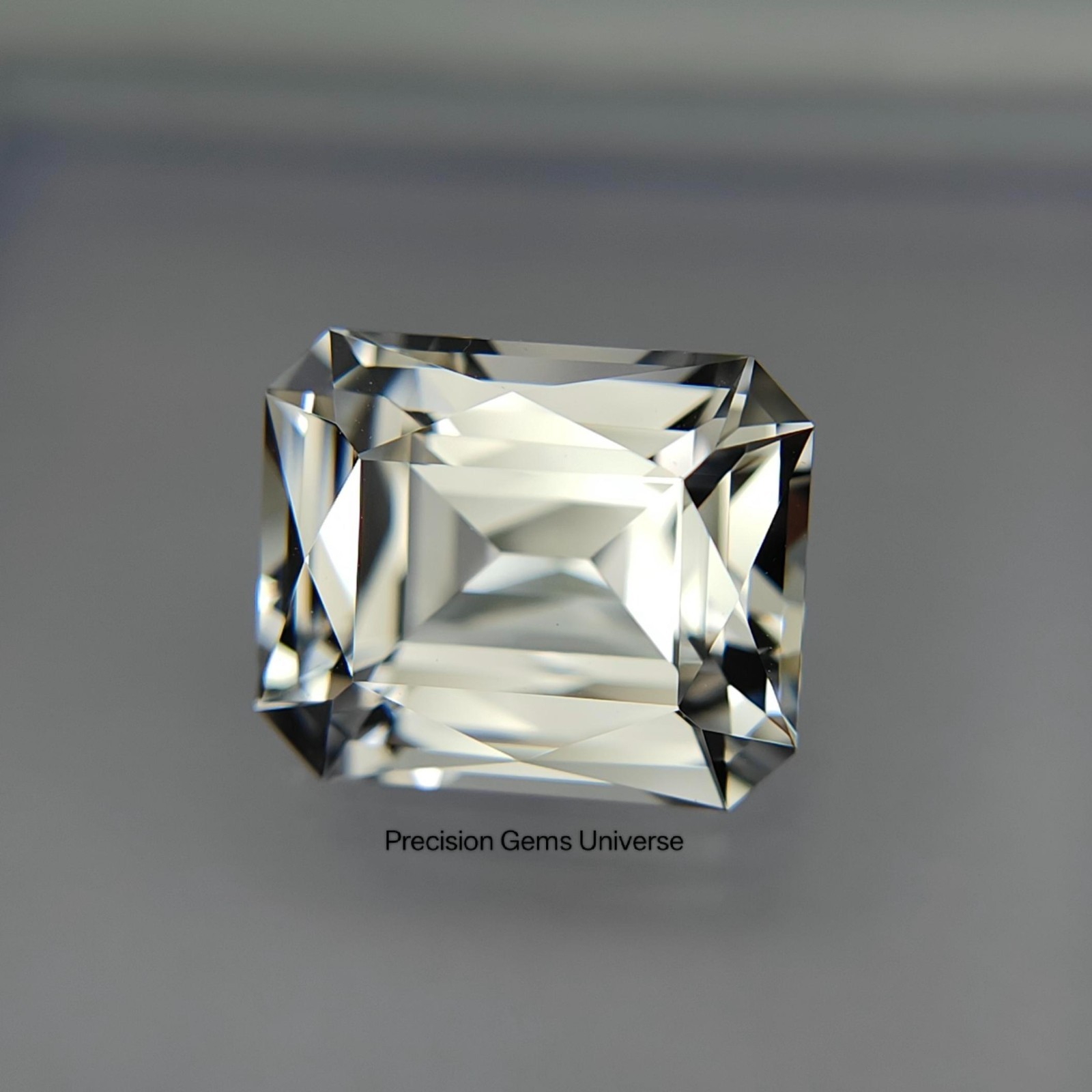 7.80 Ct Lab White Sapphire, Precision Cut Radiant Sapphire, Colorless Sapphire