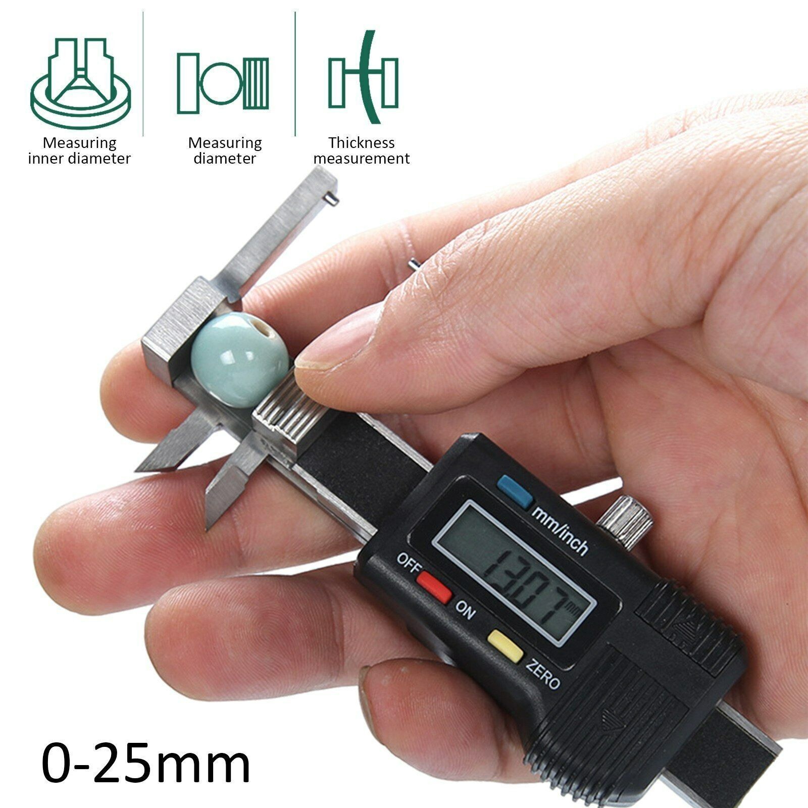 Digital LCD Jewelry Caliper Measuring Tool For Pearl Diameter Thickness 0-25mm