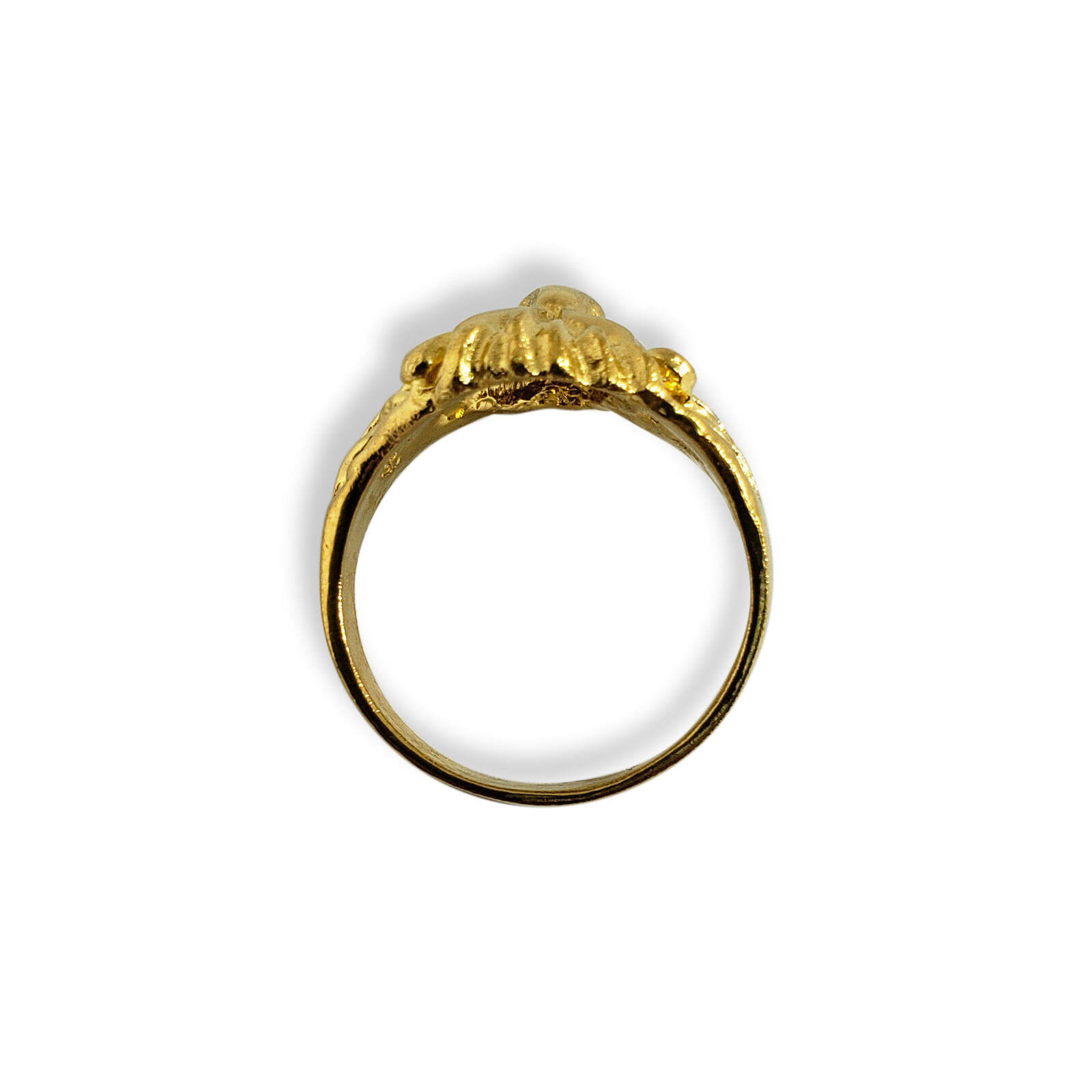 Solid 24K Yellow Gold Handcarved Large Heavy Mens Lion Ring Size 5 – 11