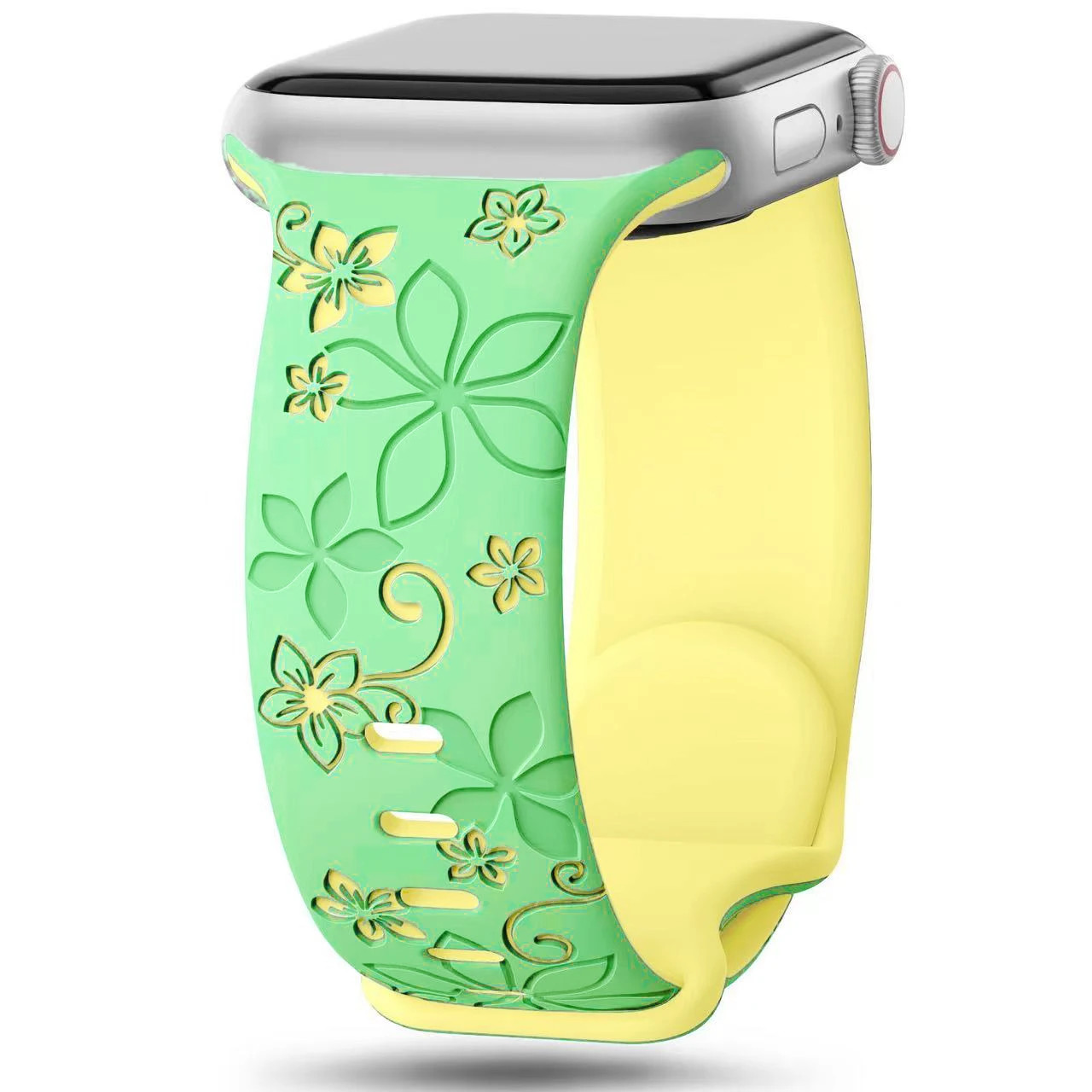 Engraved Floral Strap For Apple Watch Band 49mm 45mm 44mm 41mm Apple Watch strap