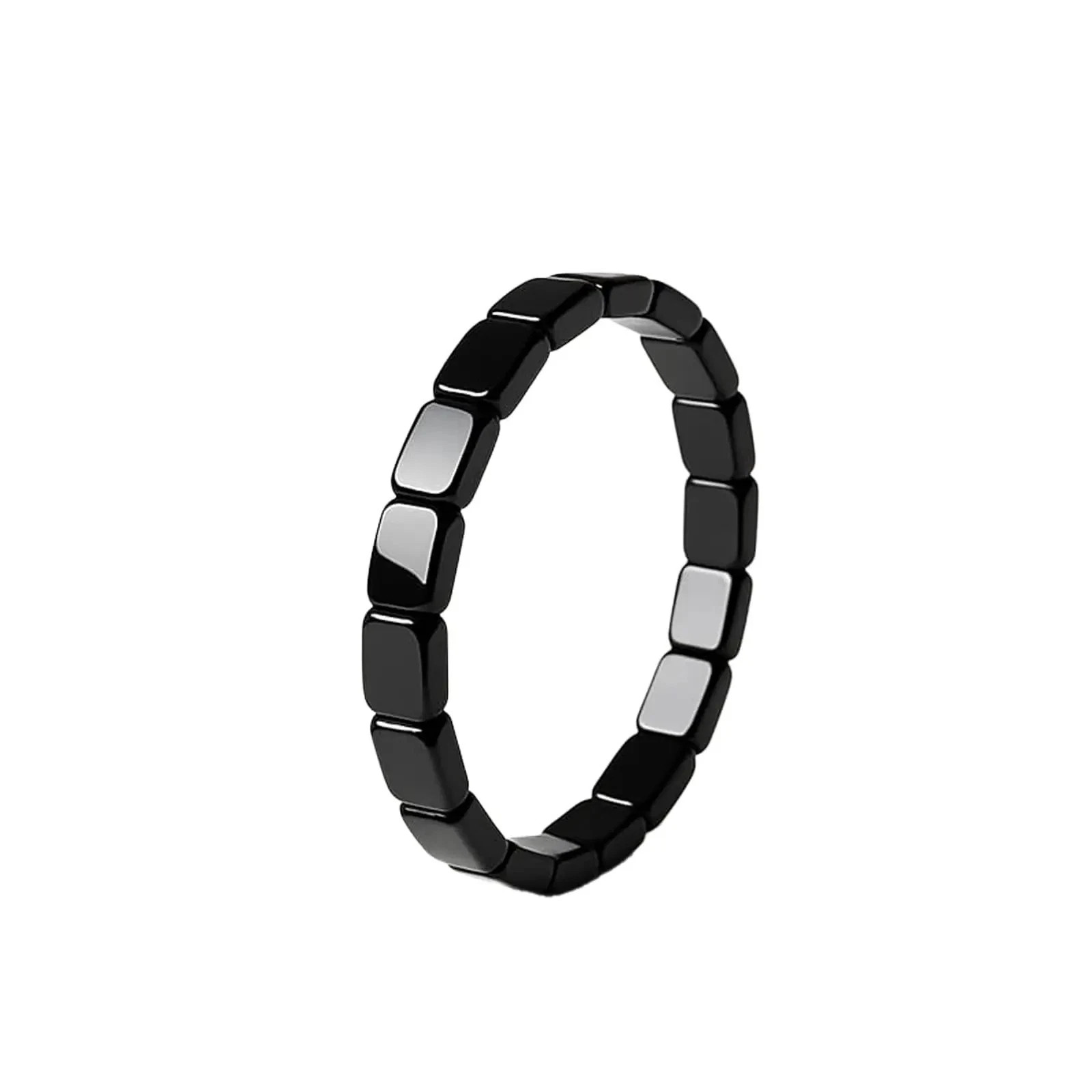 2× Natural Hematite Bracelet Reignites Masculine Energy Stretch Beaded Healing