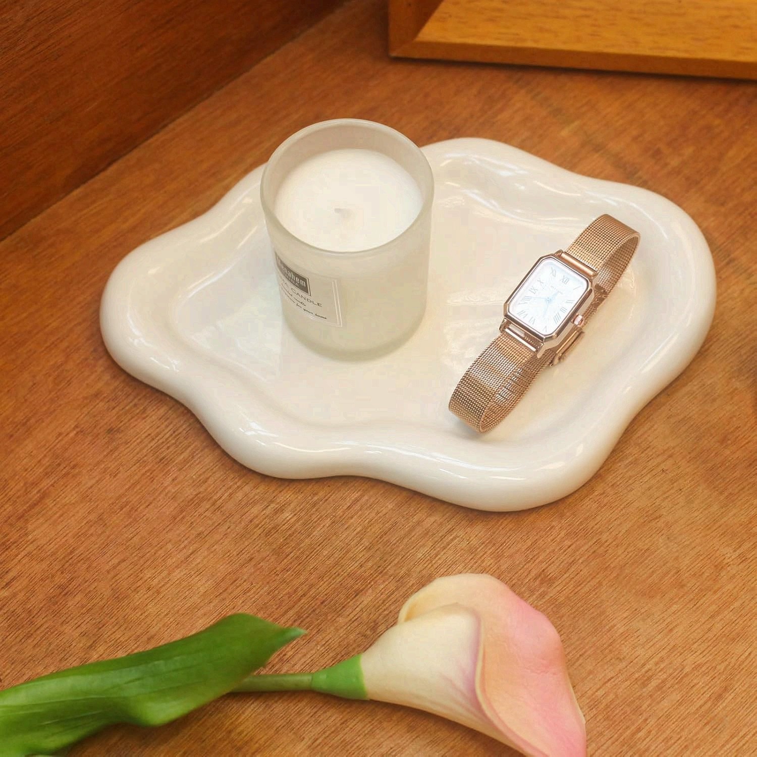 Ceramic Jewelry Tray Trinket Dish, Decorative Cloud Vanity Key Tray