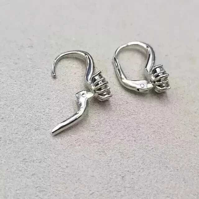 3Ct Round Cut Lab Created Drop/Dangle Women’s Earrings 14K White Gold Plated