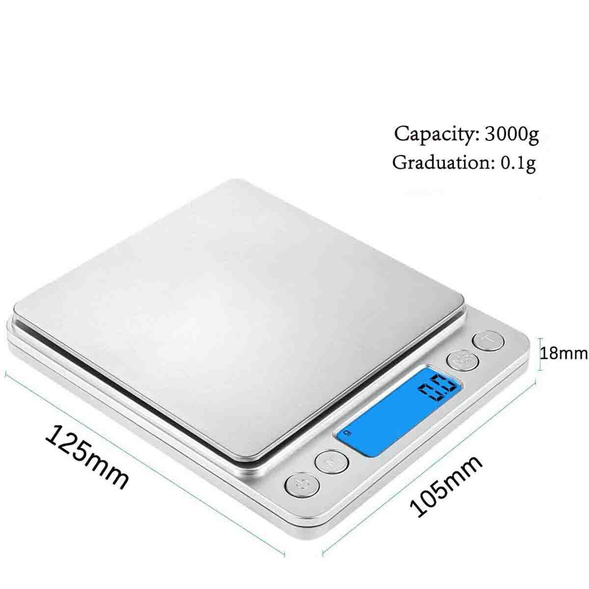 3000g Digital Scale 0.1g Jewelry Gold Silver Coin Gram Pocket Size Herb Grain