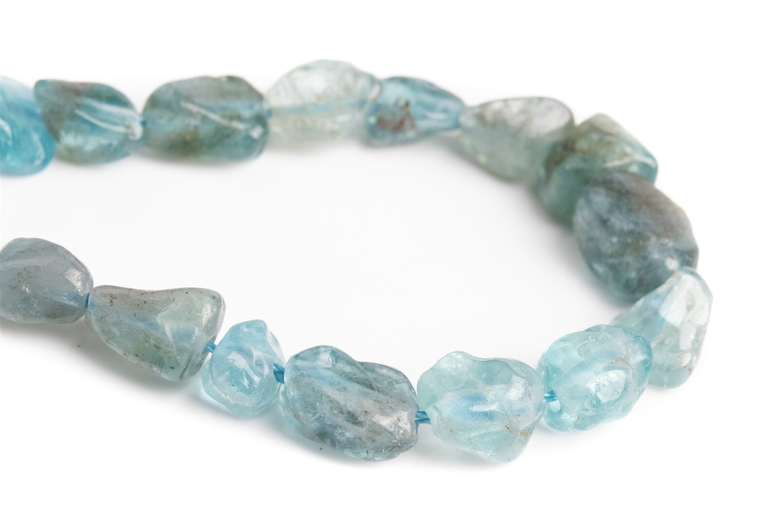 6-8MM Transparent Apatite Pebble Nugget Grade A Genuine Natural Loose Beads