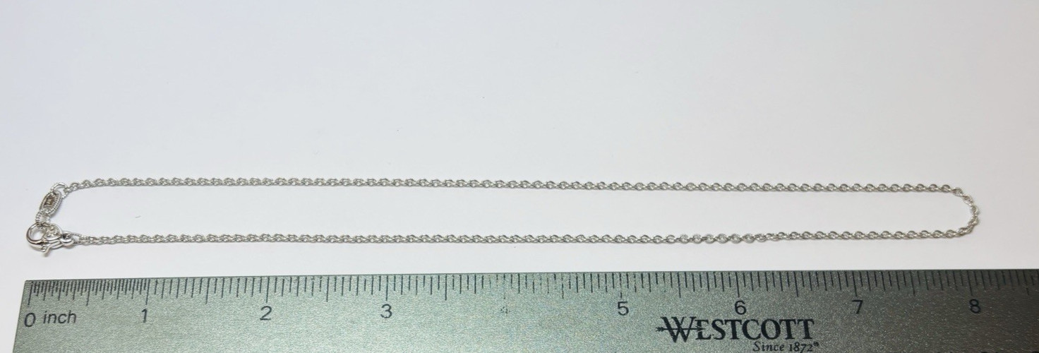 Judith Ripka Sterling 925 Silver Rolo Link Chain Necklace 17in -.14