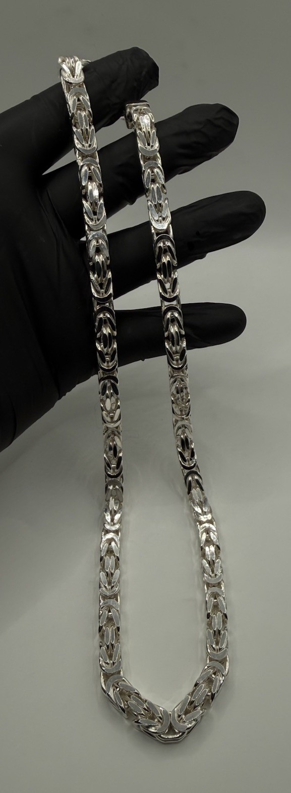 7.2mm Solid Sterling Silver 925 Square Byzantine Chain Necklace 77g Bold