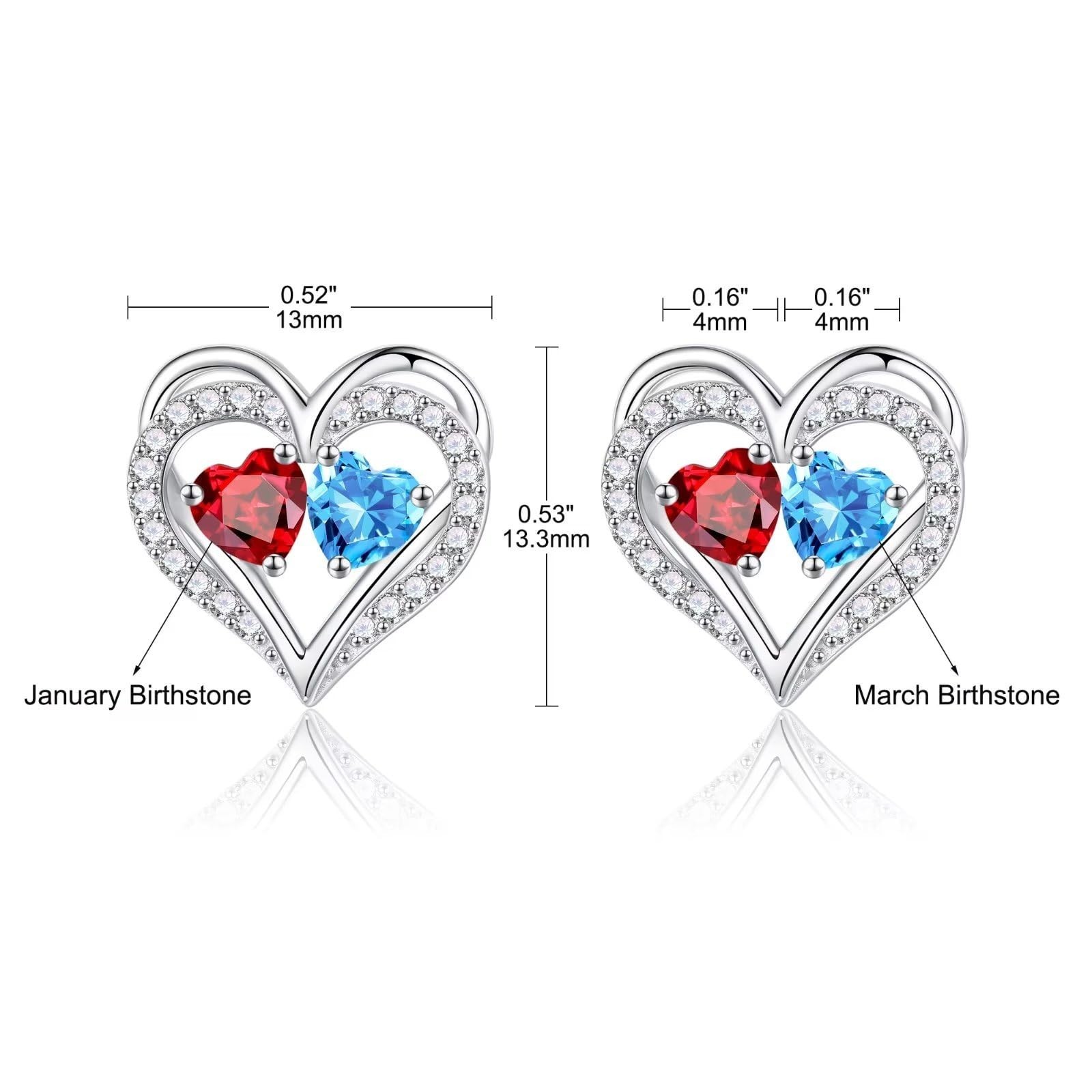 925 Sterling Silver Birthstone Earrings – Perfect Anniversary & Birthday Gifts f