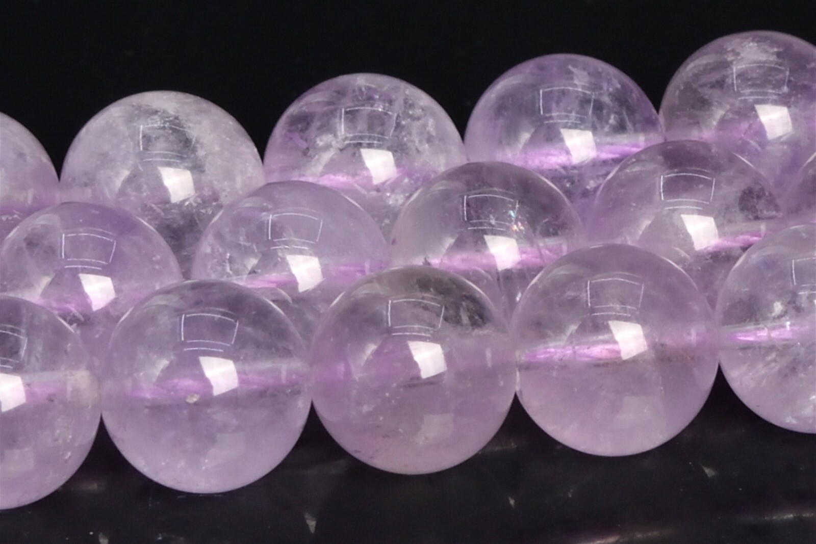 11MM Genuine Natural Translucent Light Lavender Amethyst Beads AA Round Beads