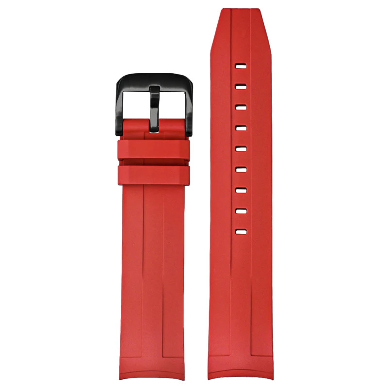 21mm Curved FKM Rubber Strap For Tissot Seastar T120 Soft Heat-Resistant Band