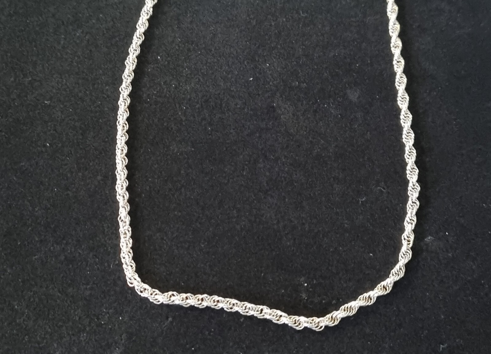 Hallmarked 925 sterling silver rope necklace chain 16 inches 40 cm gift boxed