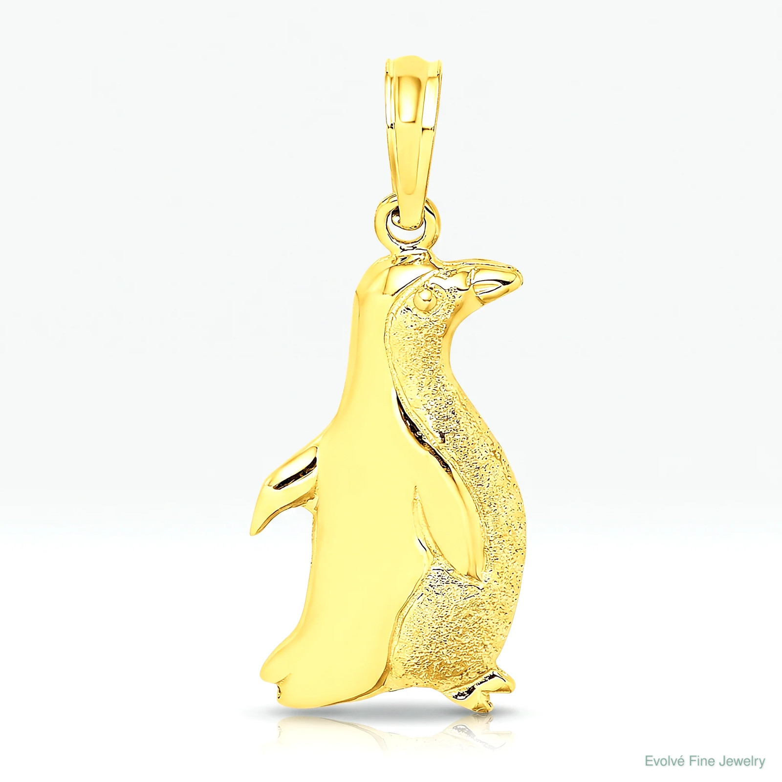 10K / 14K Yellow Gold 2-D Polished And Engraved Penguin Charm