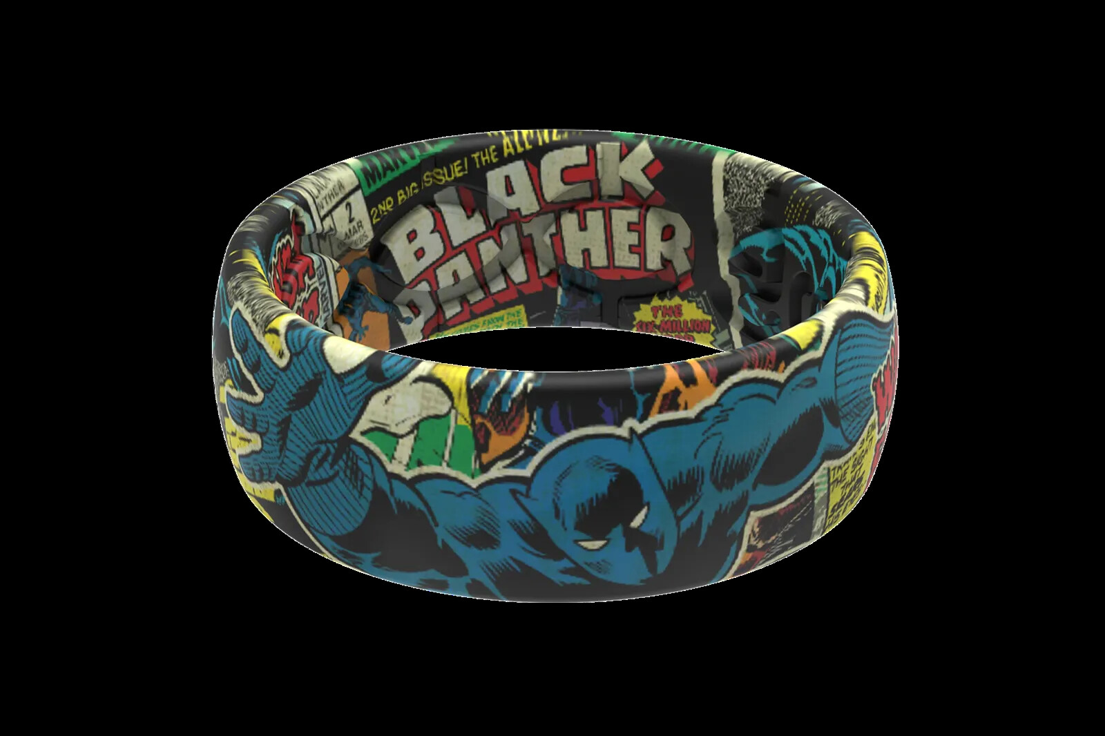 Marvel Groove Life “Black Panther Classic Comic” Silicone Ring Size 11