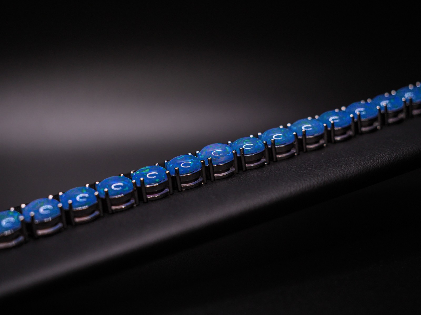 Natural Black Opal Bracelet, Tennis Bracelet, Silver October Birthstone, Opal