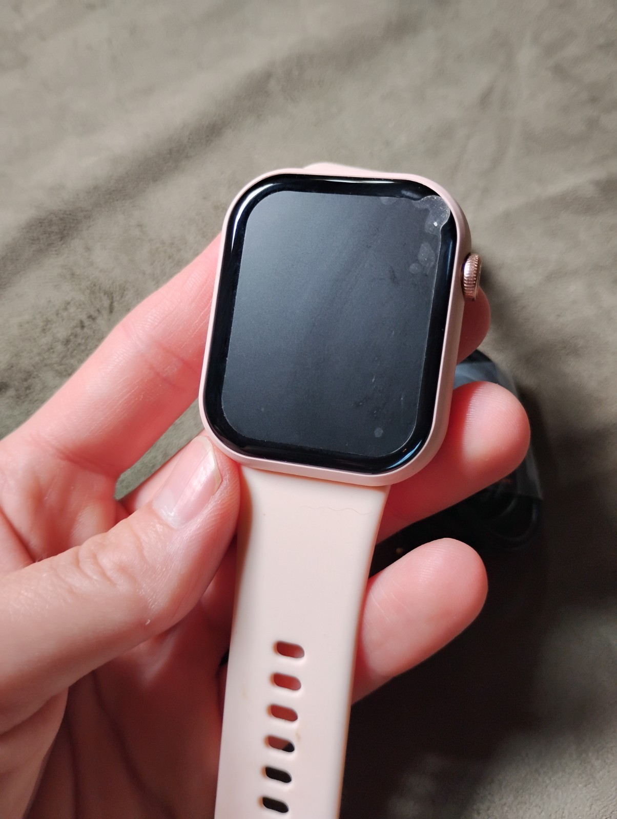 Pink 44mm Smart Watch w/ Pink Silicone Band, Magnetic Charging Cable