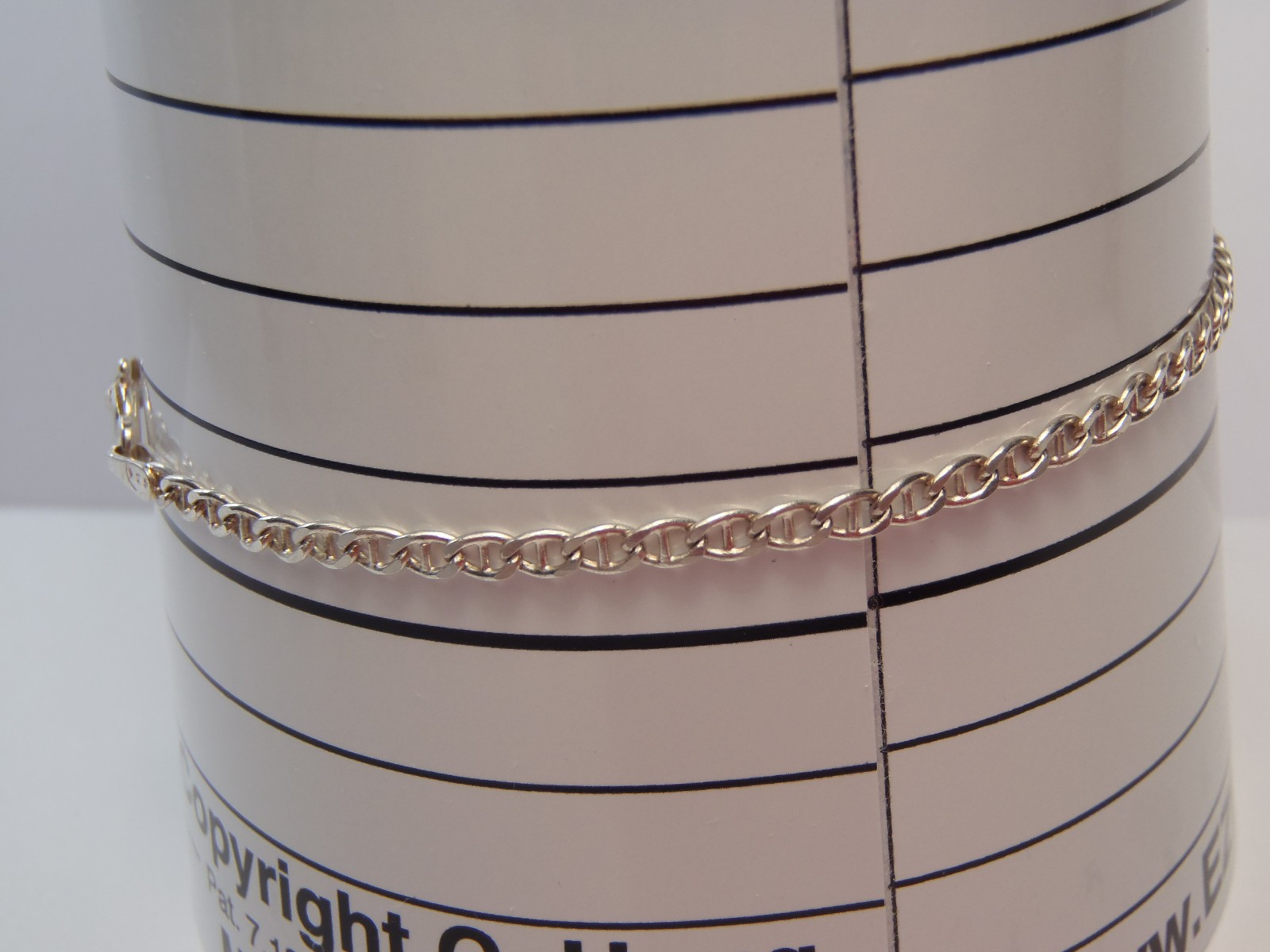 ESTATE STERLING SILVER MARINER LINK 2MM WIDE 8″ ITALY BRACELET FREE SHIPPING