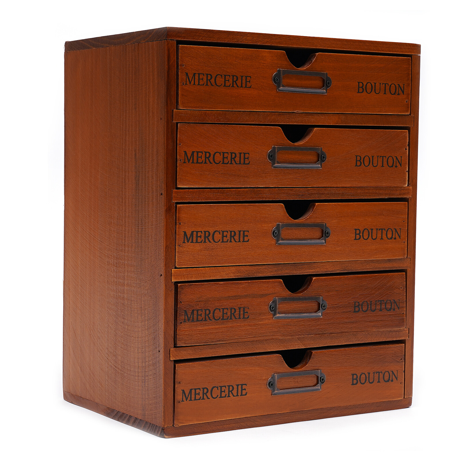 Vintage 5 Layers Large Jewelry Organizer Wooden Storage Box Case With 5 Drawers