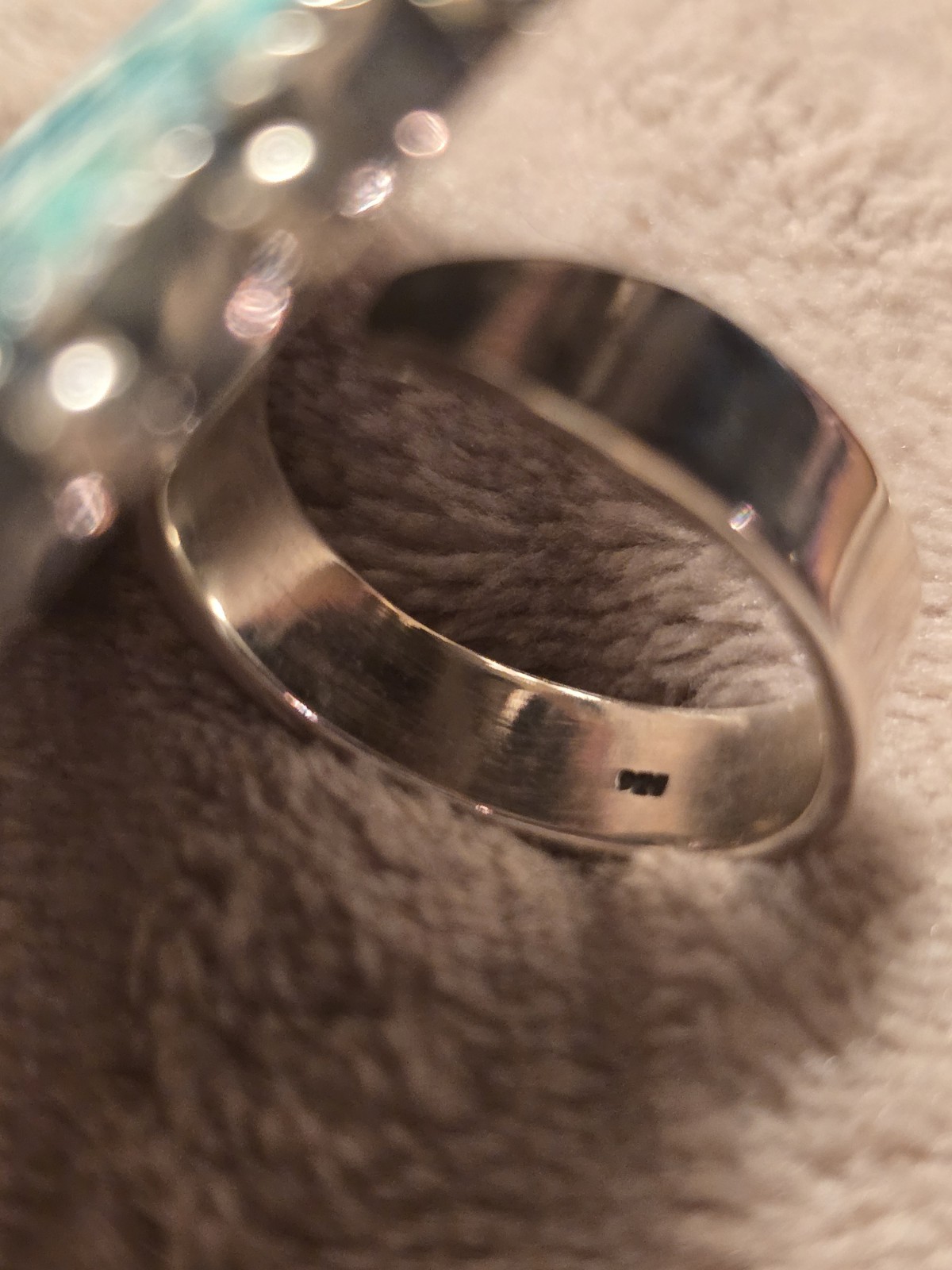 Massive Amazonite & Opal Gemstone Sterling Silver Adjustable Kite Ring