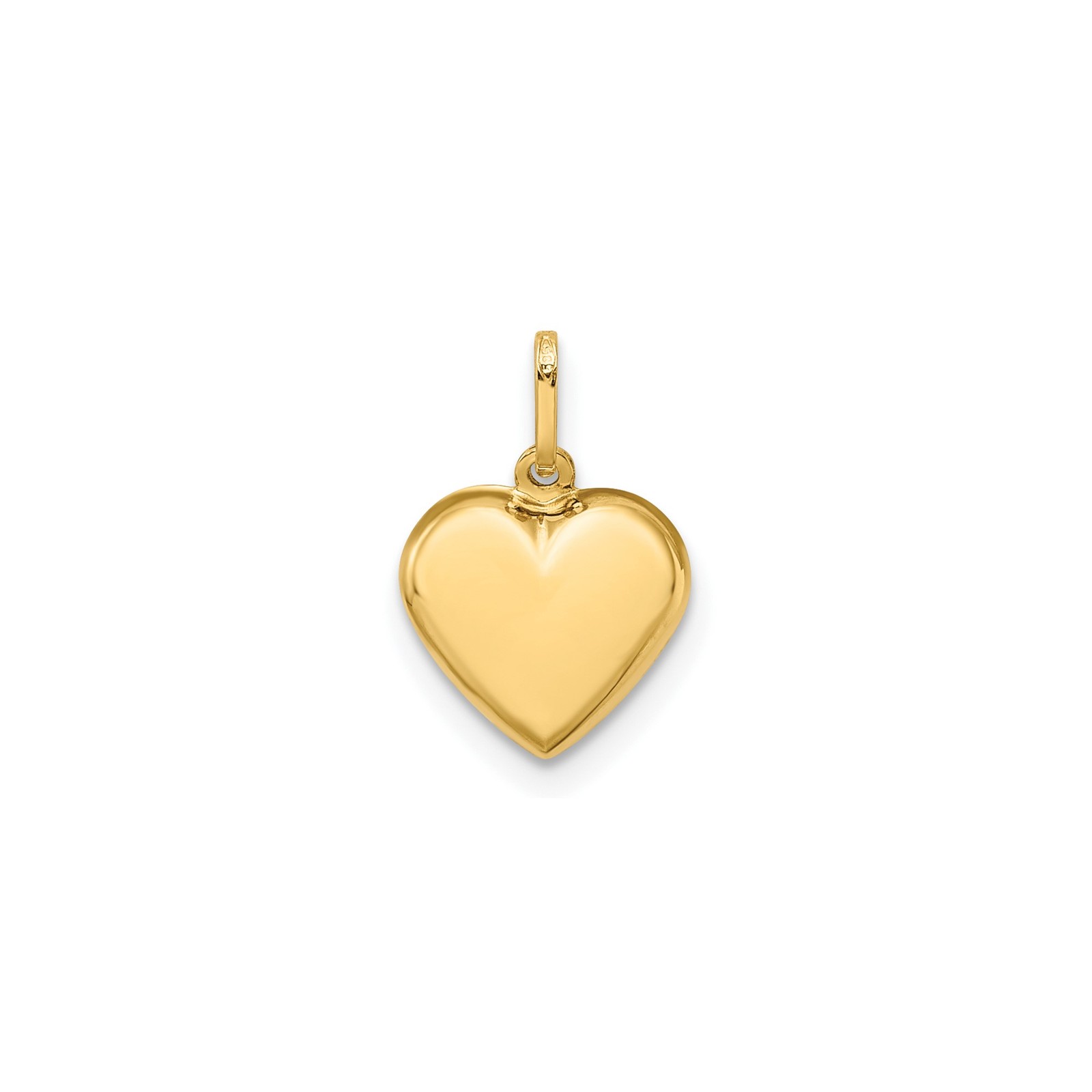 14k Yellow Gold Heart Pendant Polished Minimalist Charm for Women Necklace